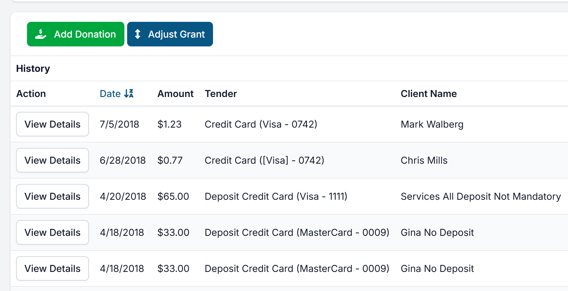 Clinic HQ Donations feature screenshot