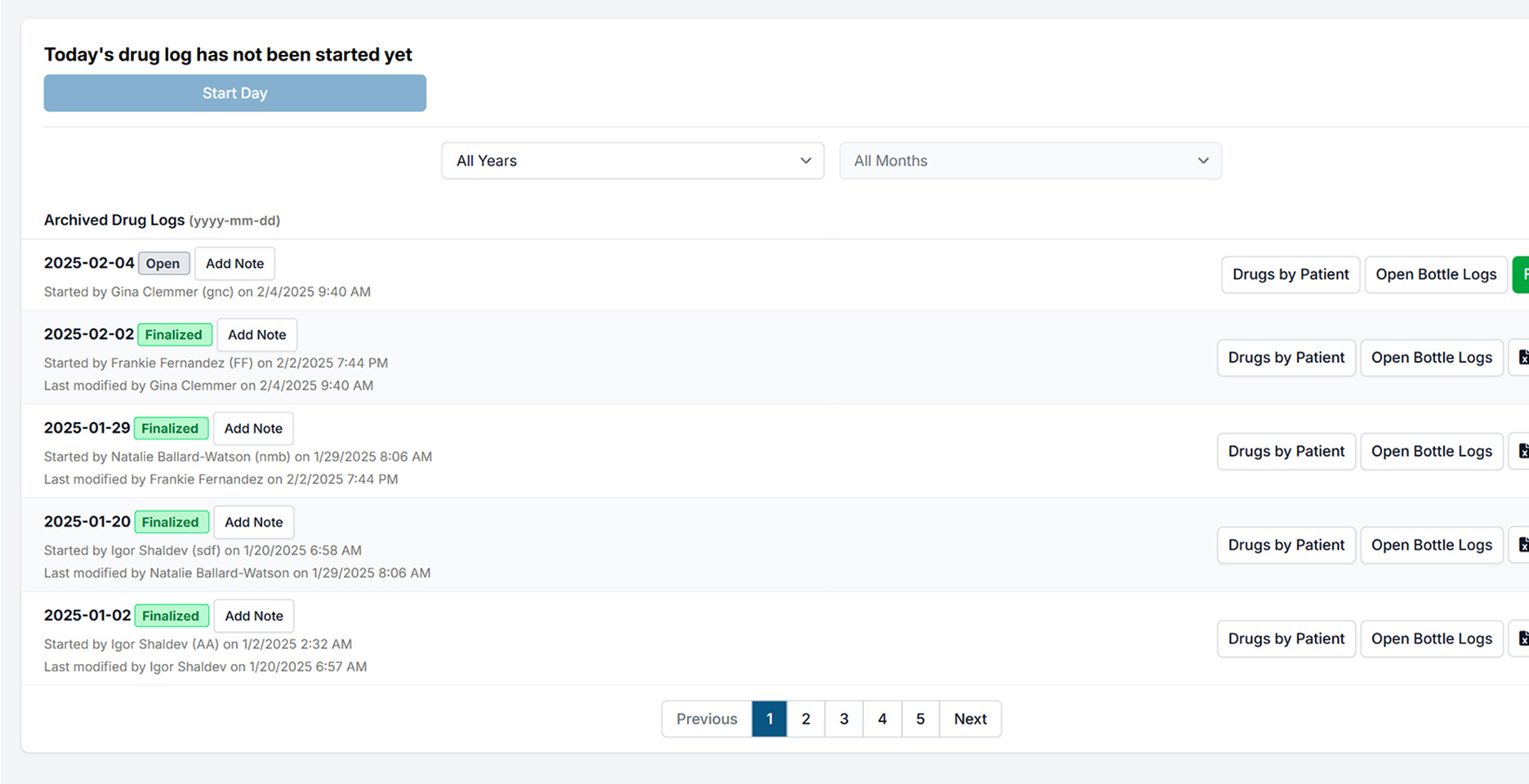 Clinic HQ Digital Drug Logs feature screenshot