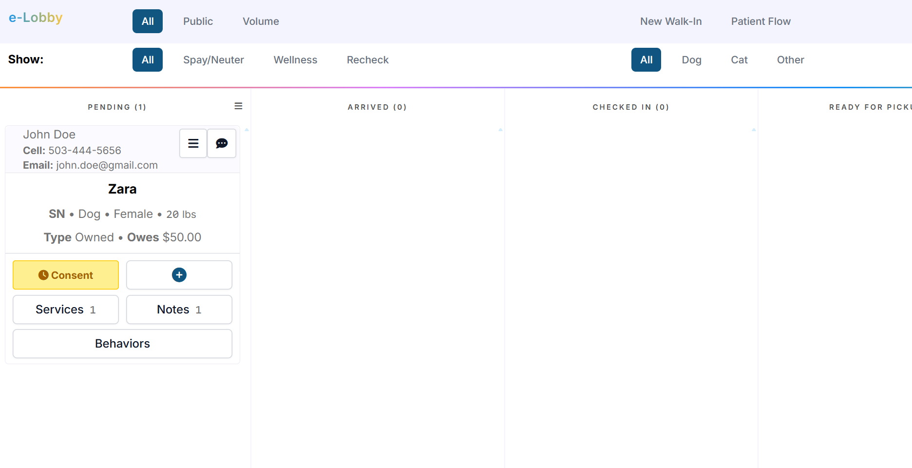 Clinic HQ E-Lobby feature screenshot